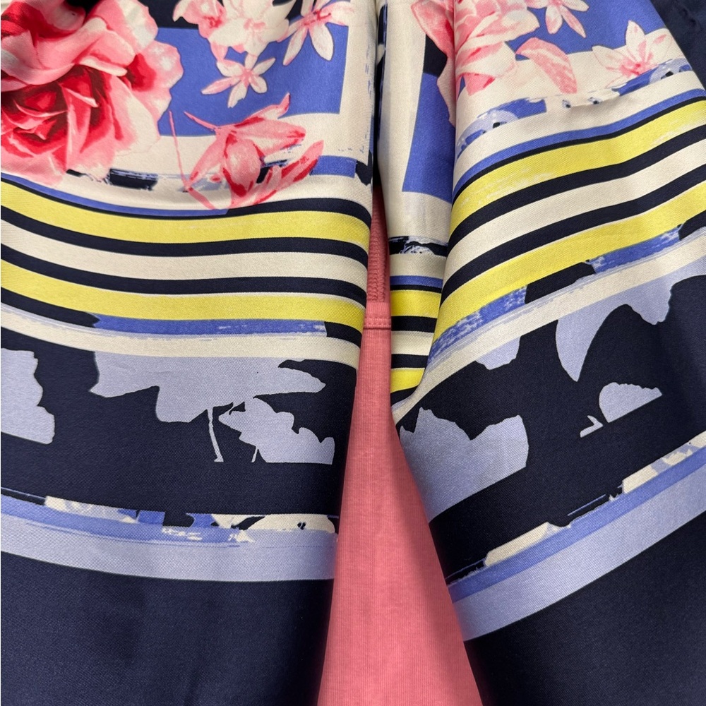 Talbots Floral and Striped Silk Scarf